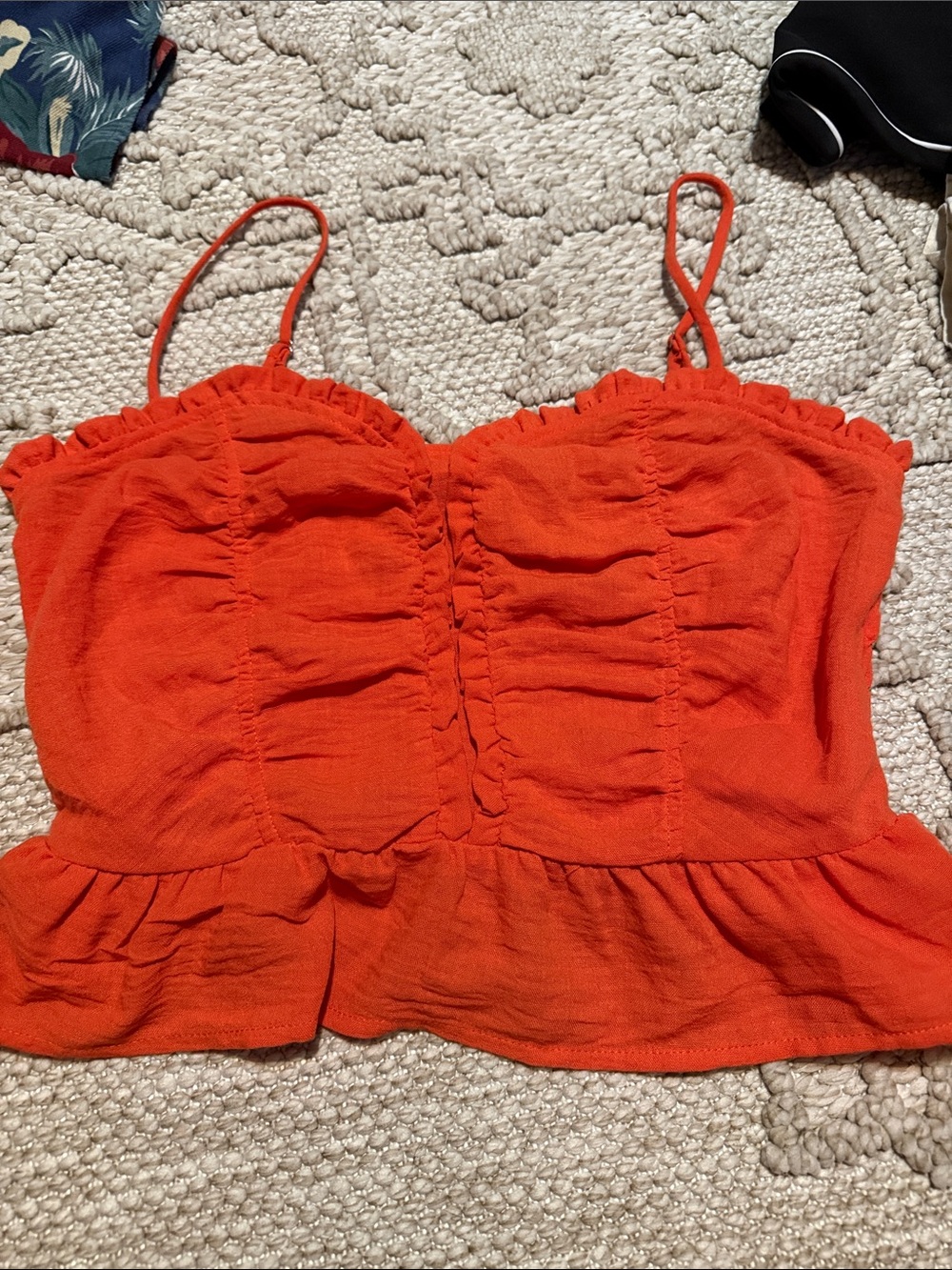 Sienna Sky Orange Ruffle Bustier Camisole